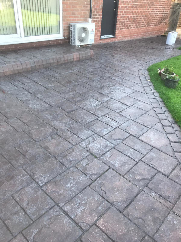 Before the reseal on the patio in Gatley