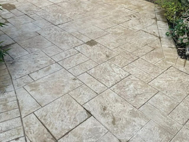 Before - patio cleaned and resealed