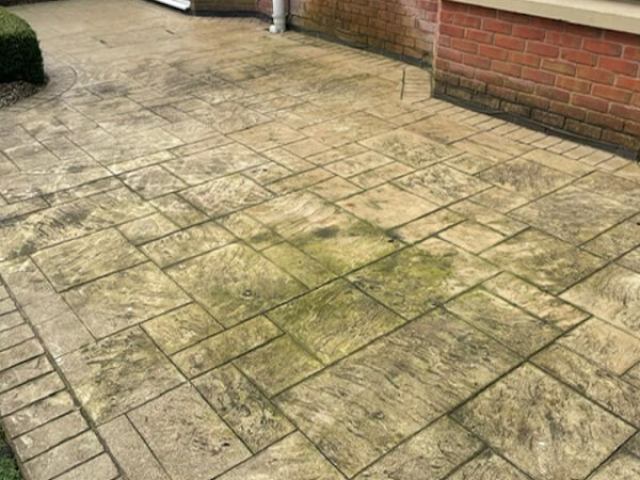 Before - patio cleaned and resealed