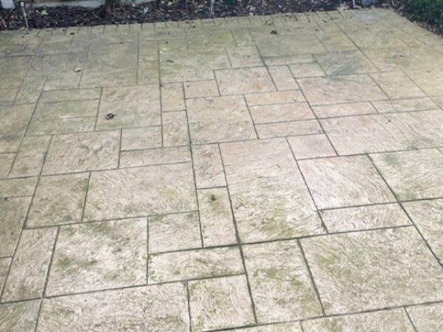 Before - patio cleaned and resealed