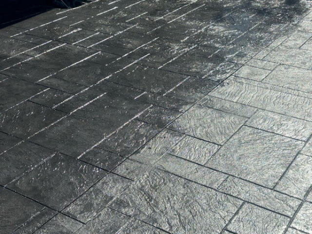 Resealing a pattern imprinted concrete driveway in Wythenshawe