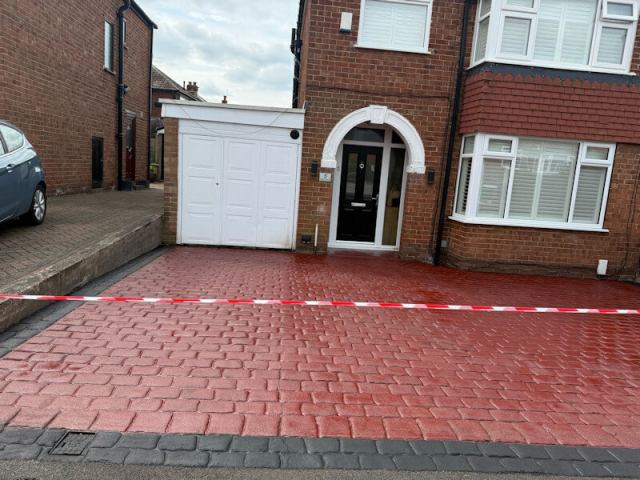 Resealing a pattern imprinted concrete driveway in Heald Green, Stockport