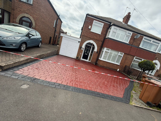Resealing a pattern imprinted concrete driveway in Heald Green, Stockport