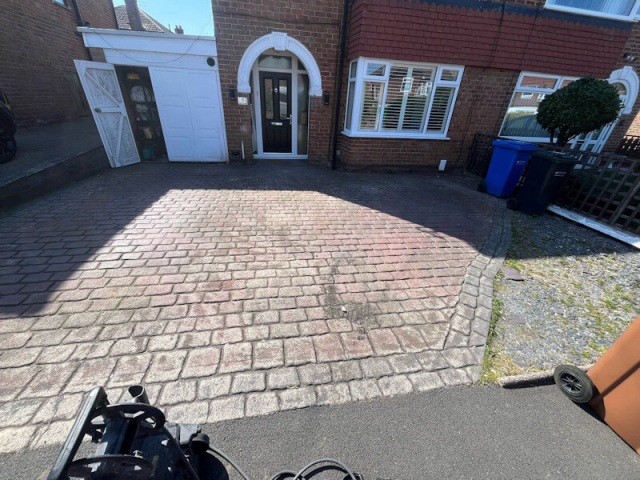 Resealing a pattern imprinted concrete driveway in Heald Green, Stockport