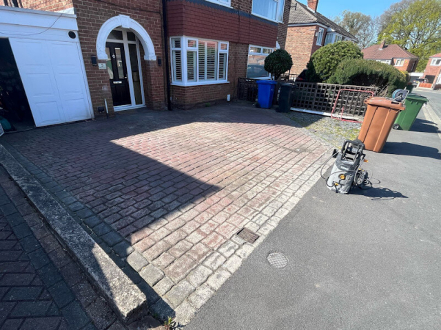 Resealing a pattern imprinted concrete driveway in Heald Green, Stockport
